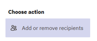 Add or remove recipients button