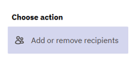Add or remove recipients button