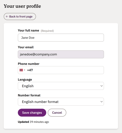 Edit language use profile