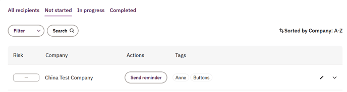 Send reminder one recipient